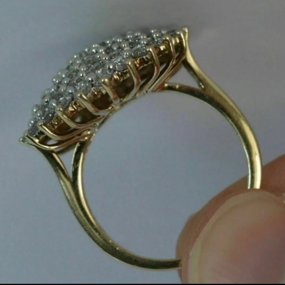 14KT Yellow Gold 3CT Halo Diamond Cluster Engagement Wedding Ring - Picture 6 of 10